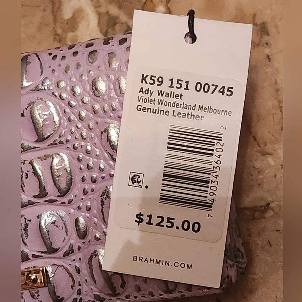 Brahmin Violet Leather Ady Wallet - Picture 5 of 7